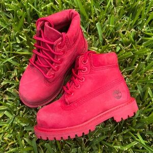 CLEAN Timberland size 5c Toddler Premium 6 Inch Red Boots